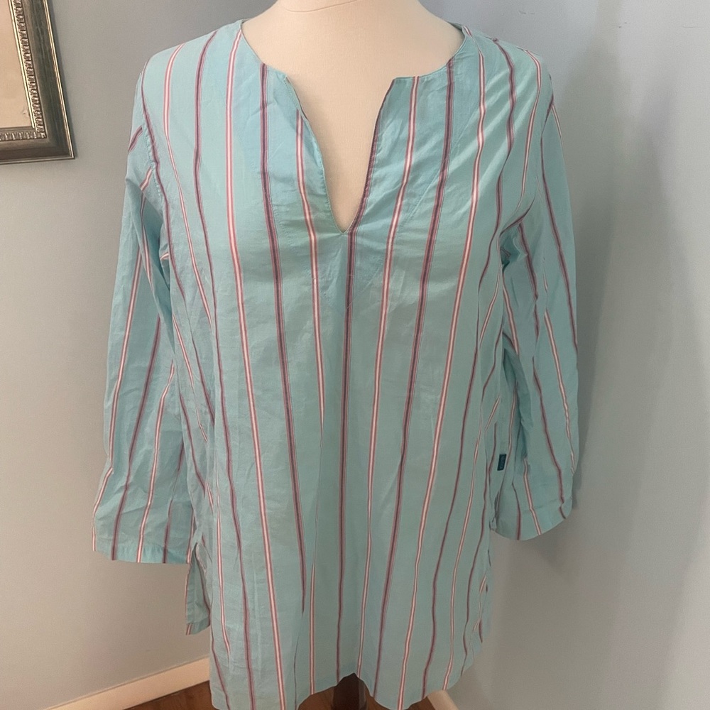 Nautica striped long sleeve blouse